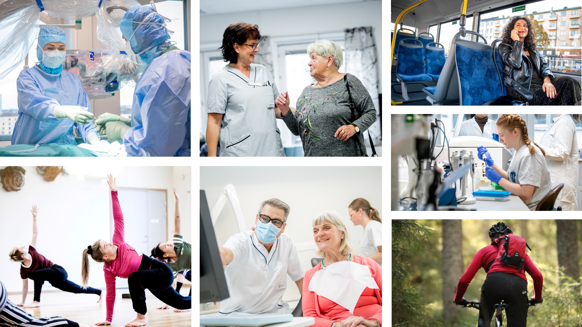 Bildcollage som beskriver regionens uppdrag